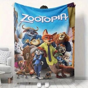 Zootopia Plush Fleece Throw Blanket - Blue Multi 50 x 60 inches